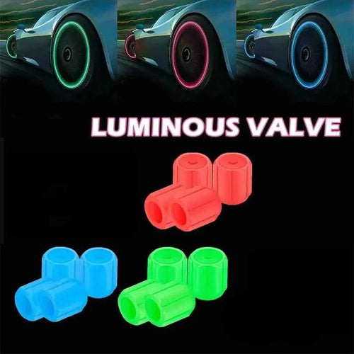 4pcs Glow in The Dark Tire Valve Cap