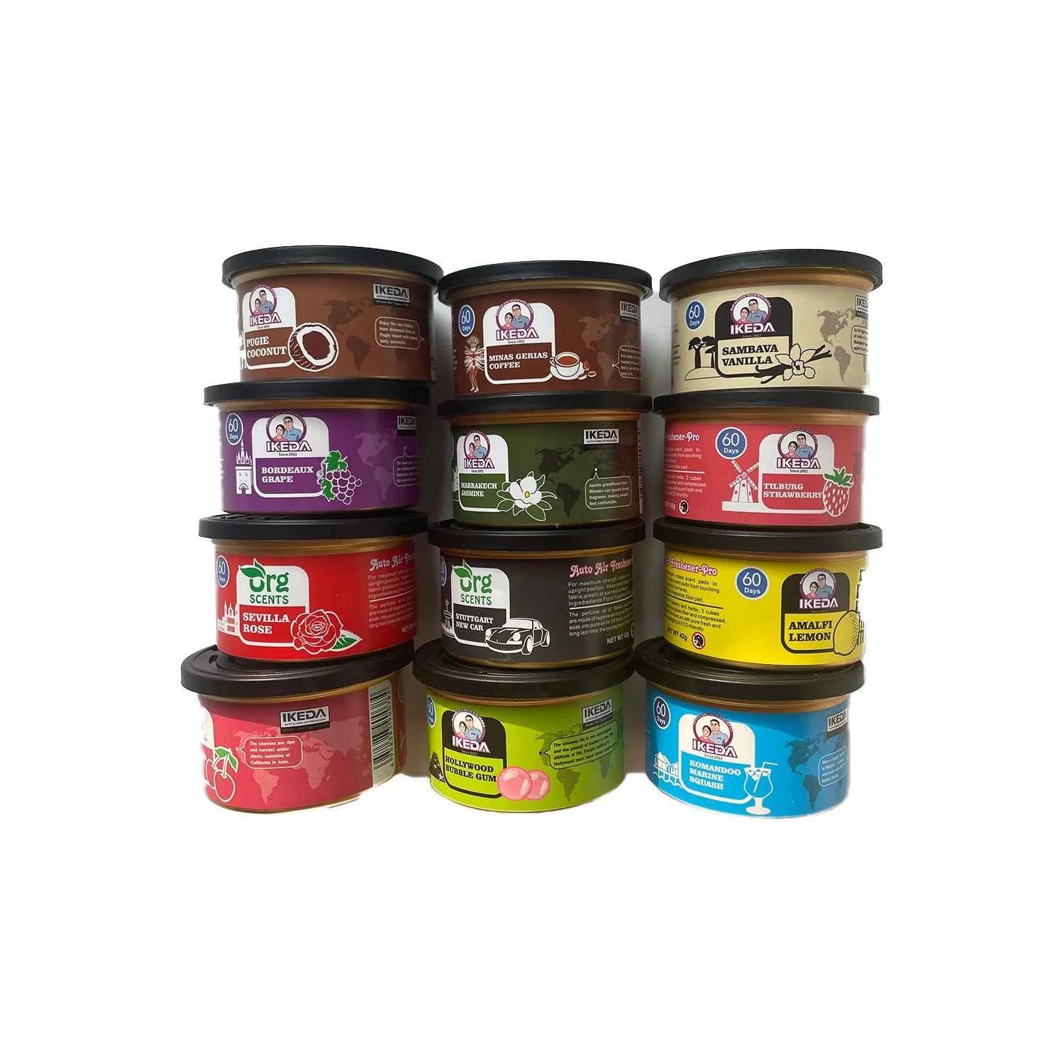 Car Air Freshener Jasmine Scent Organic Cans. Vehicle Fragrance Long Lasting Smell. 