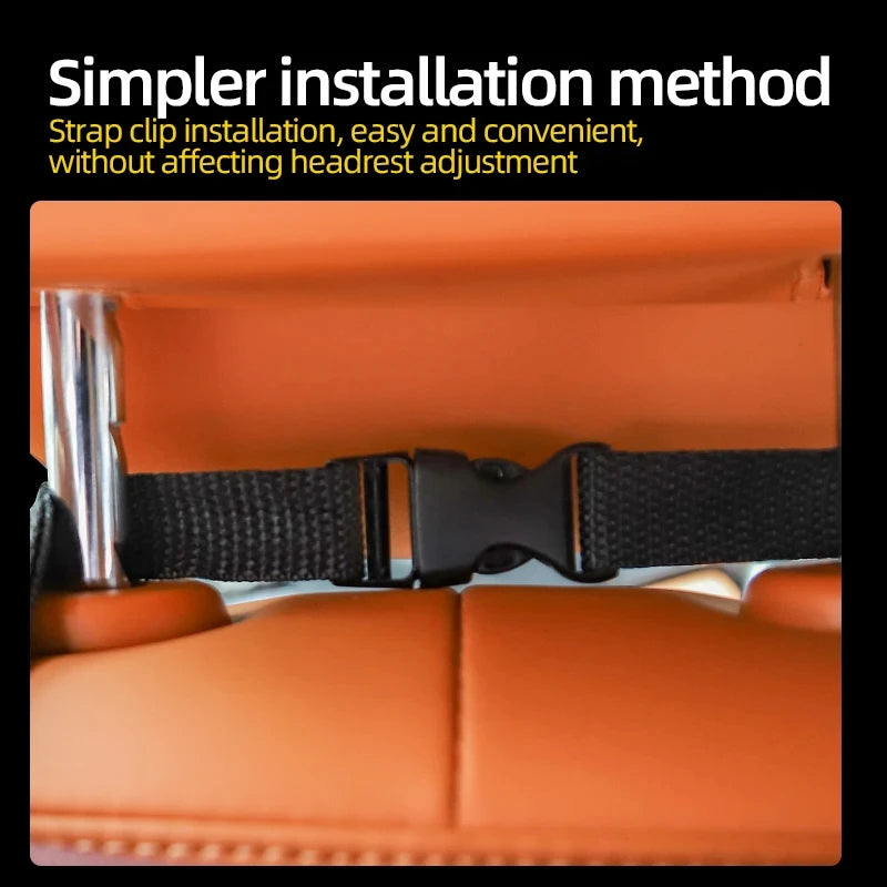 Car Seat Back Leather Storage Bag. Clip On Head Rest Organizer Pouch Safe