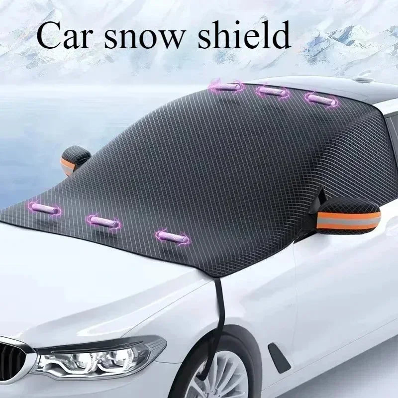 Car Windshield Snow Cover. Magnetic Clip On Heavy Duty For Snow Ice Frost 