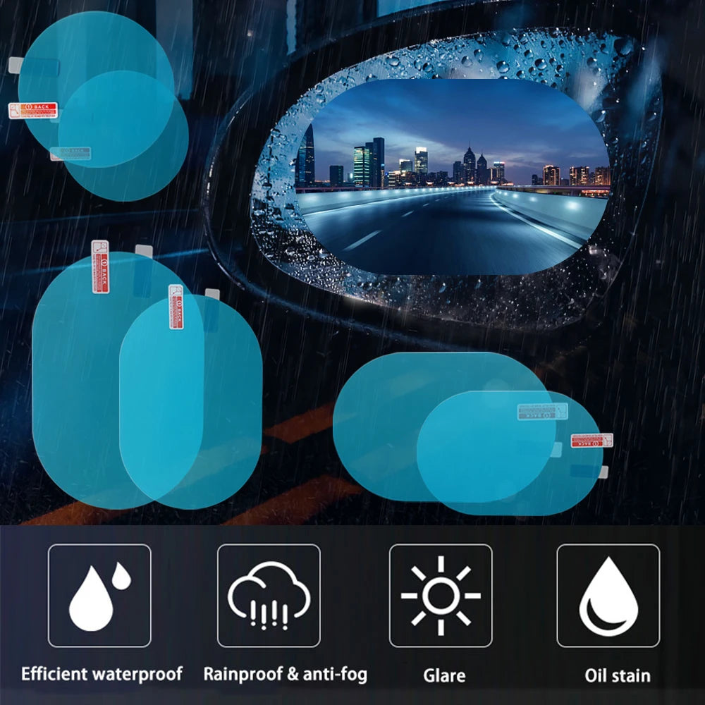 Rainproof Anti Fog Sticker for Car Mirrors. Side Mirror Waterproof Stick On Vehicle Decal