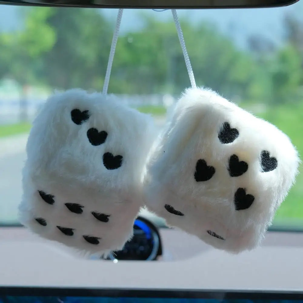 Heart Dice Rear View Mirror Decor