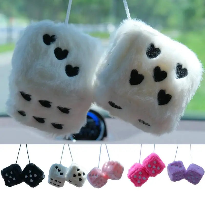 Heart Dice Rear View Mirror Decor