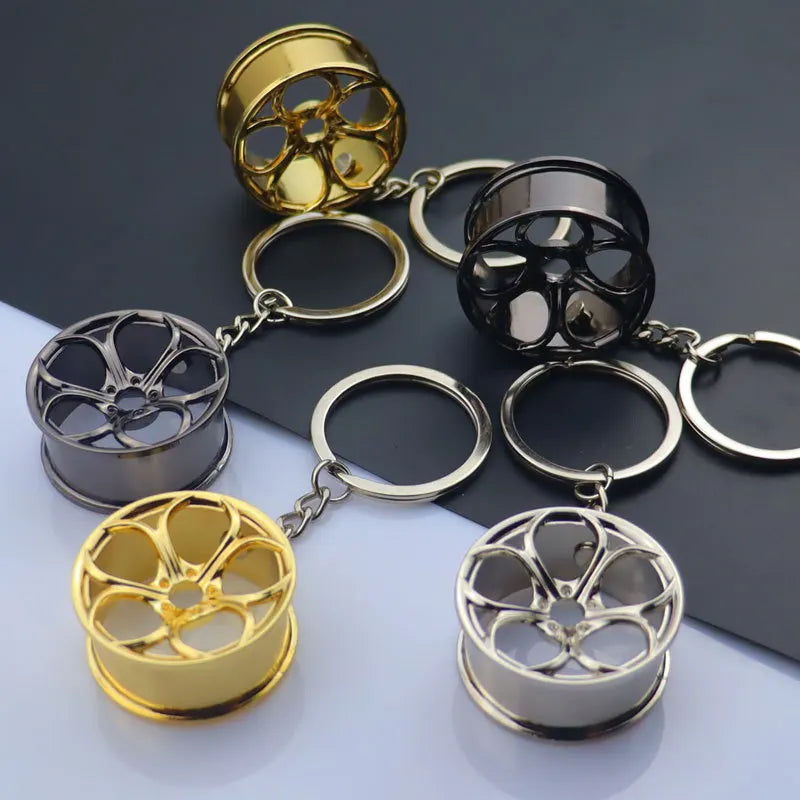 Metal Car Wheel Keychain
