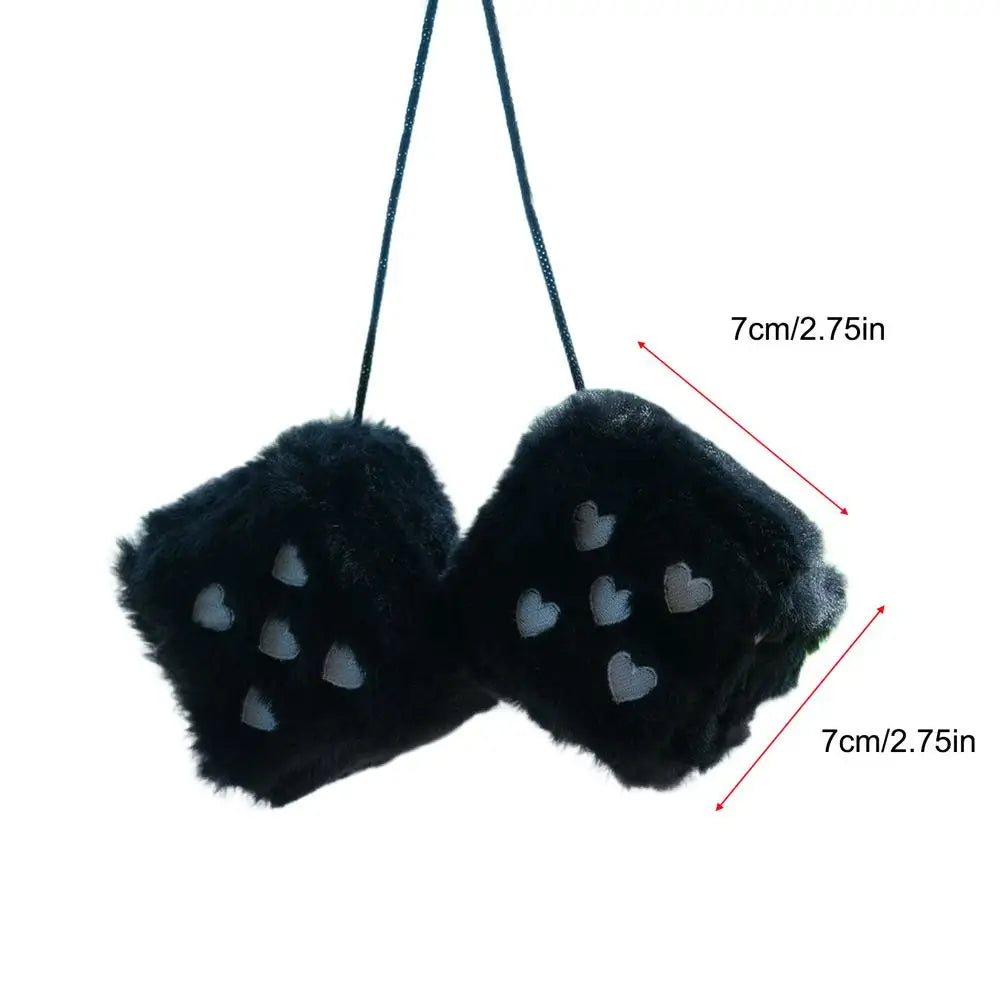 Heart Dice Rear View Mirror Decor