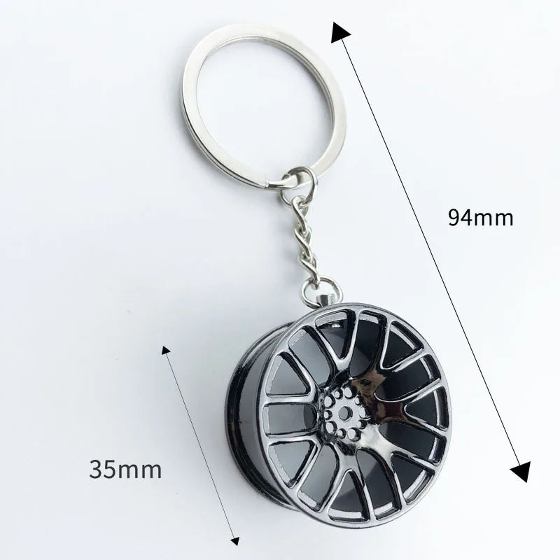 Metal Car Wheel Keychain