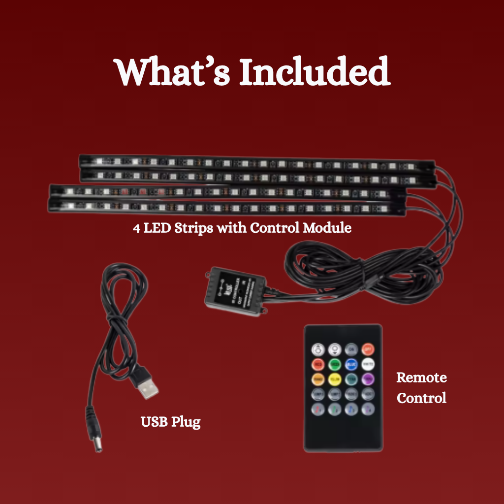 Rgb Led Footwell RGB LED Car Interior Lights - Footwell Ambient Lighting Kit - SleekRidez